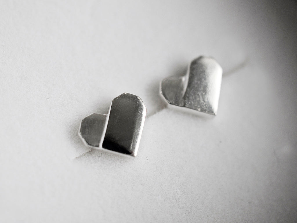 ORIGAMI HEART EARRINGS